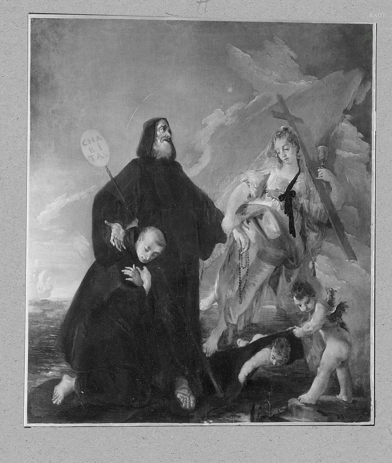 Allegoria della Carità, con figura femminile e due monaci e angeli - Führermuseum